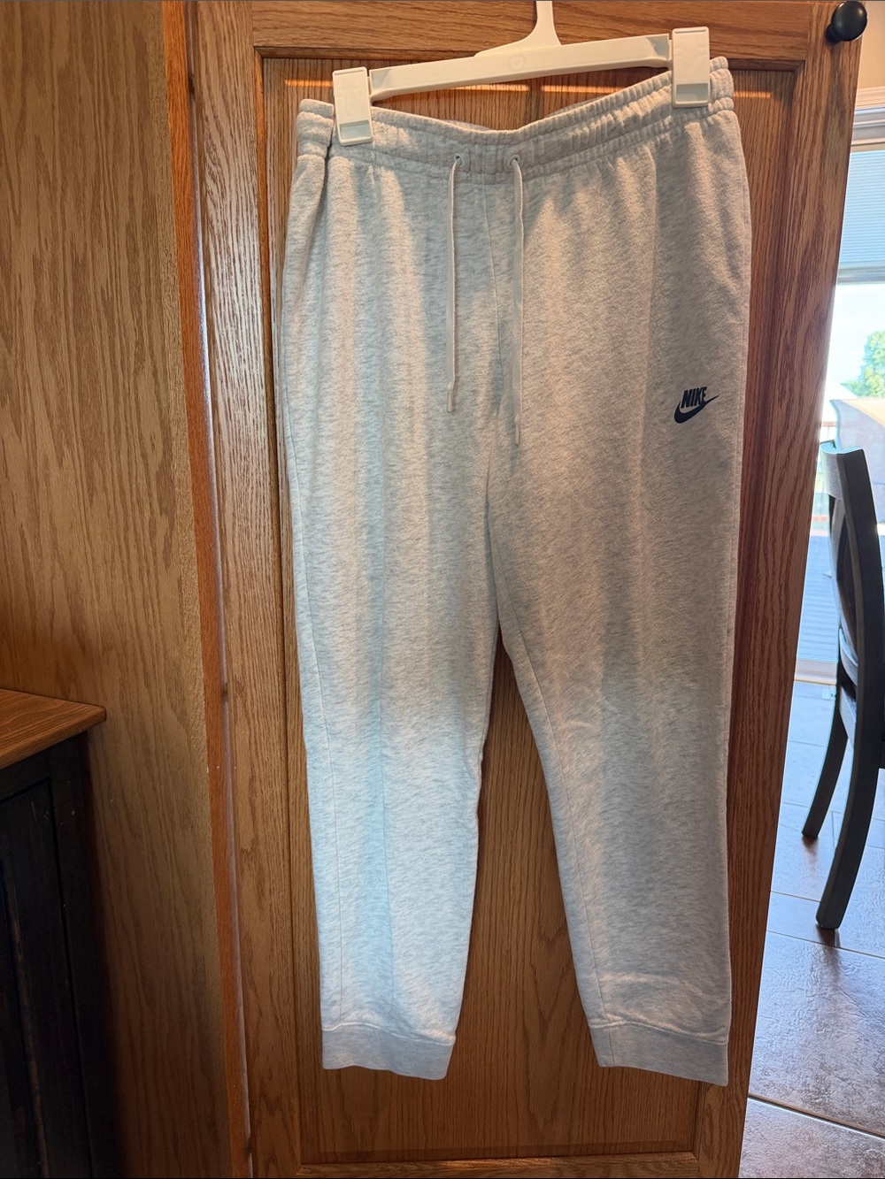 Nike Light Gray Heathered Joggers with Black Swoosh